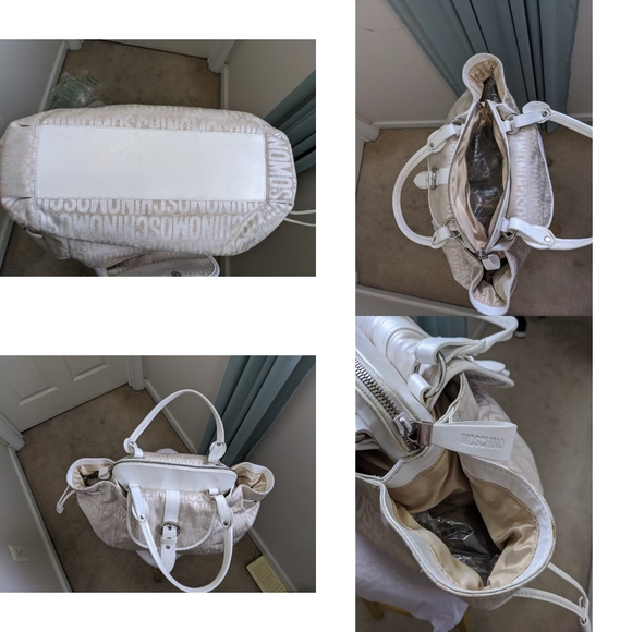 MOSCHINO Authentic Signature Canvas Leather Bag - Picture 5 of 8